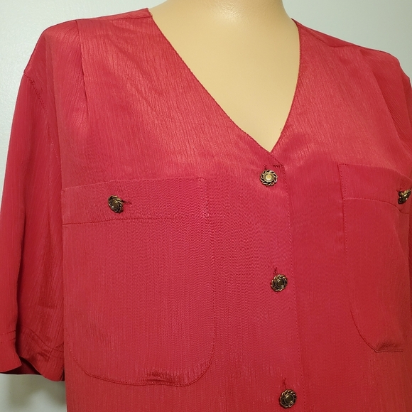 Vintage Attitudes Womens Button Down Blouse sz 12 - Picture 2 of 5